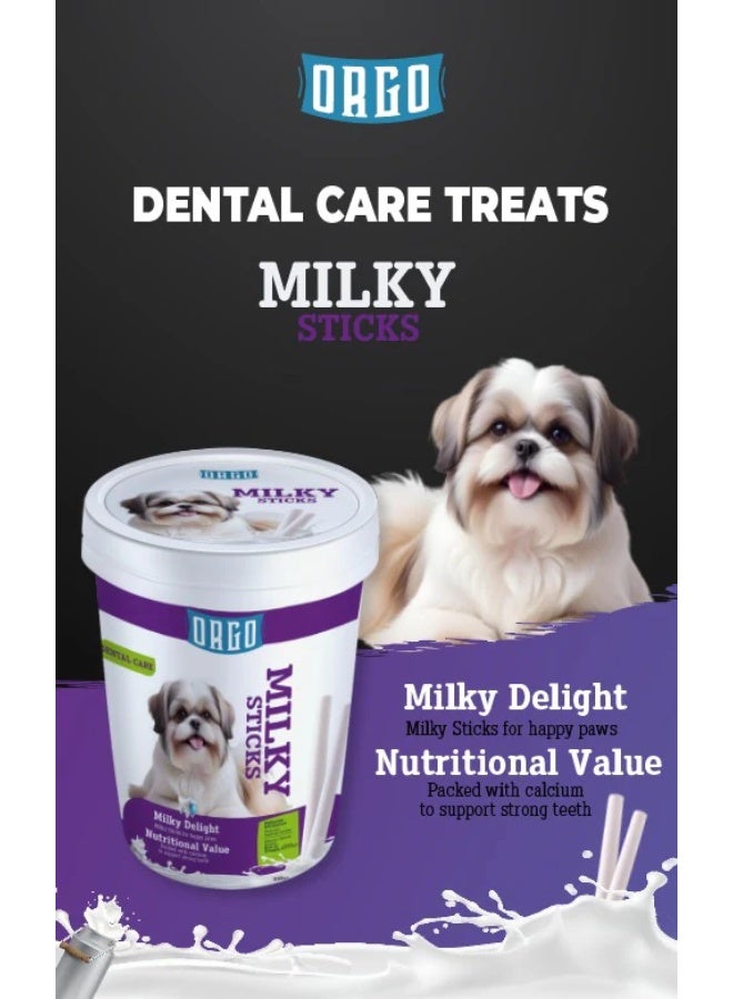 اورغو أورجو مكافآت العناية بالأسنان للكلاب بنكهة أعواد الحليب 400 جم - Image 2